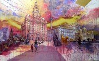 Bob Goldsborough - Waterfront in Gold Acrylic